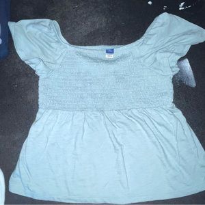 Girls scrunch top off the shoulder shirts